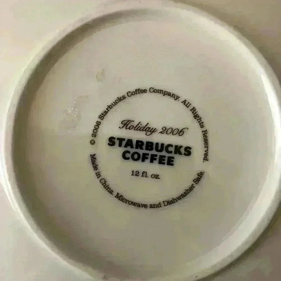 Starbucks Holiday Elf Christmas Stocking 2006 Coffee Mug Tea Cup Matching Plate - Picture 9 of 13